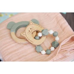 Bracelet de dentition - Bois Silicone - Chat Lassig