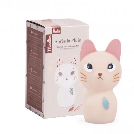 Veilleuse chat USB rechargeable - Après la pluie Moulin Roty 