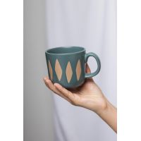 Mug Art deco - 400 ml - Bleu 