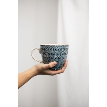 Grande tasse - Feuilles bleues - 500 ml 